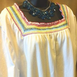 Colorful Summer Stitch Detail Shirt